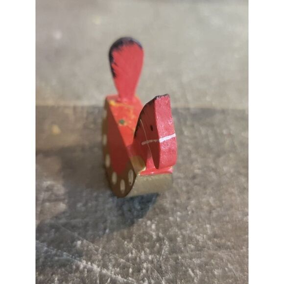 Red wooden rocking horse AS IS ornament Xmas decor - Picture 2 of 4